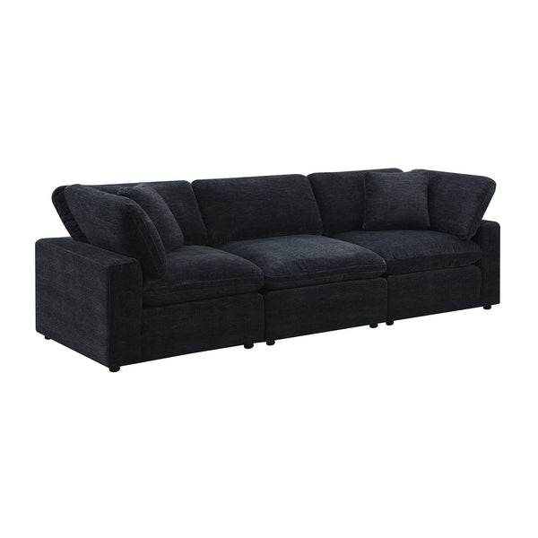 Cloud 9 Modular 3Pc Living Room Set In Zaftag Ebony