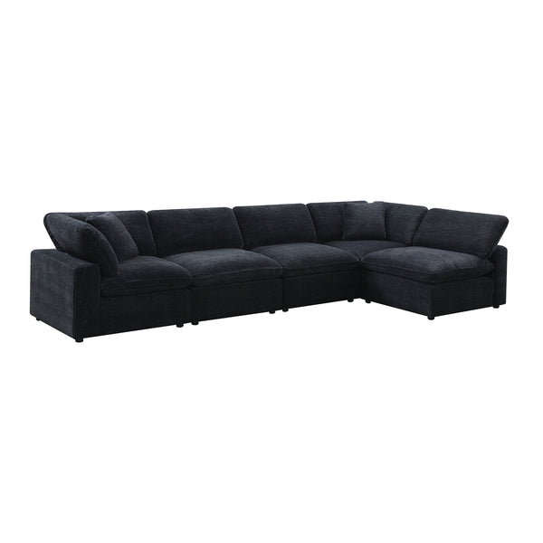 Cloud 9 Modular 5Pc Living Room Set In Zaftag Ebony