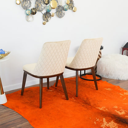 Silla de comedor de terciopelo beige Clove (juego de 2)