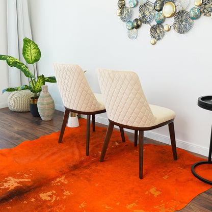 Silla de comedor de terciopelo beige Clove (juego de 2)