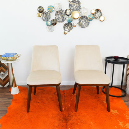 Silla de comedor de terciopelo beige Clove (juego de 2)