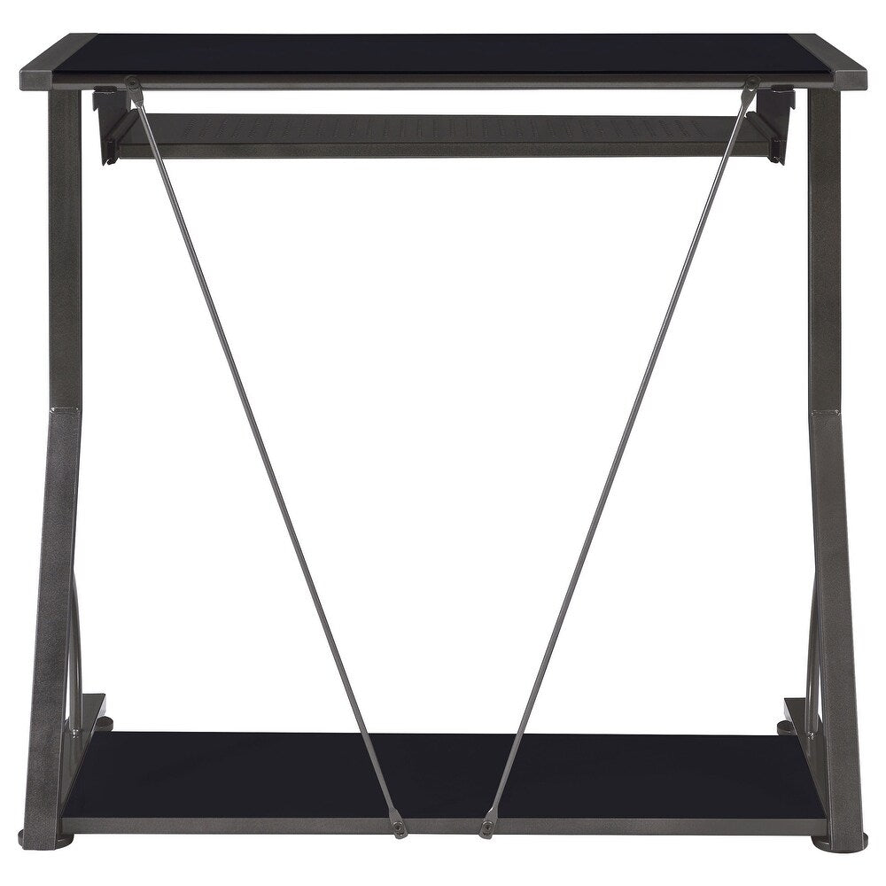 Silla de escritorio ajustable y tapizada Dione para oficina en casa, color negro