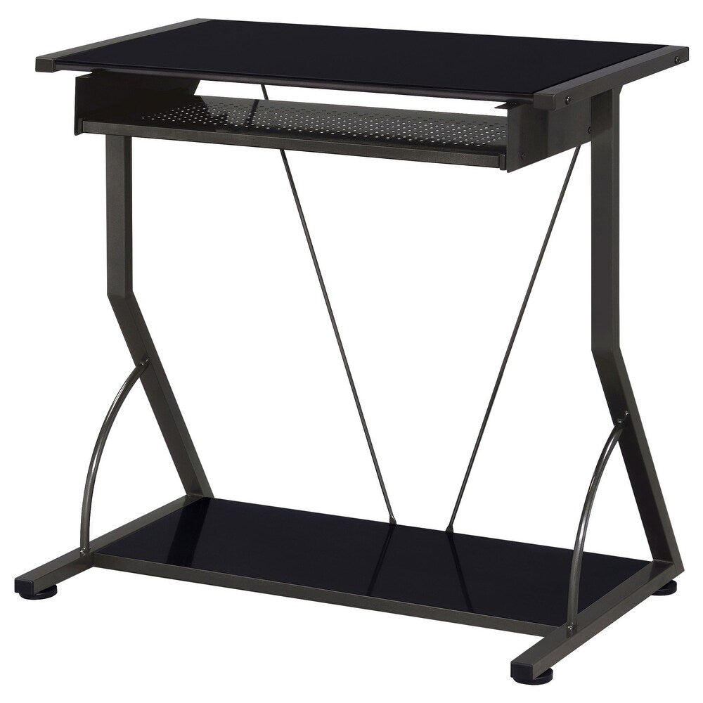 Silla de escritorio ajustable y tapizada Dione para oficina en casa, color negro