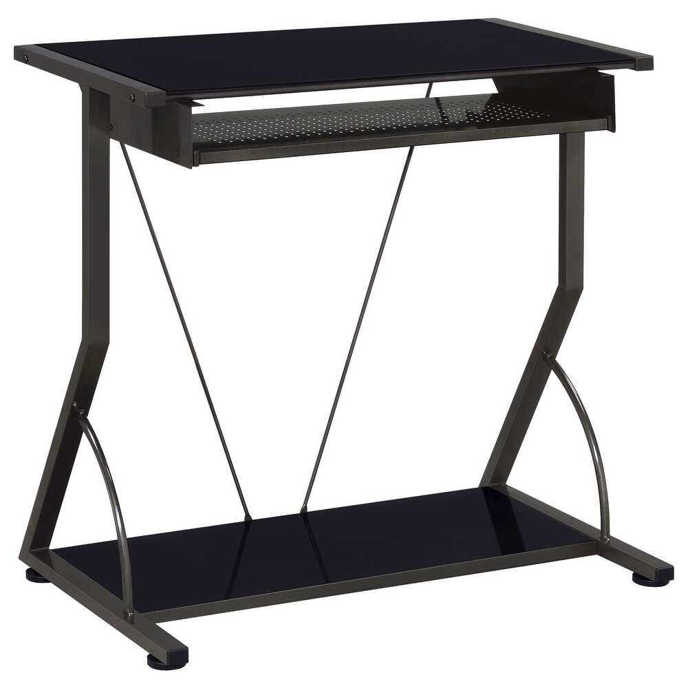 Silla de escritorio ajustable y tapizada Dione para oficina en casa, color negro