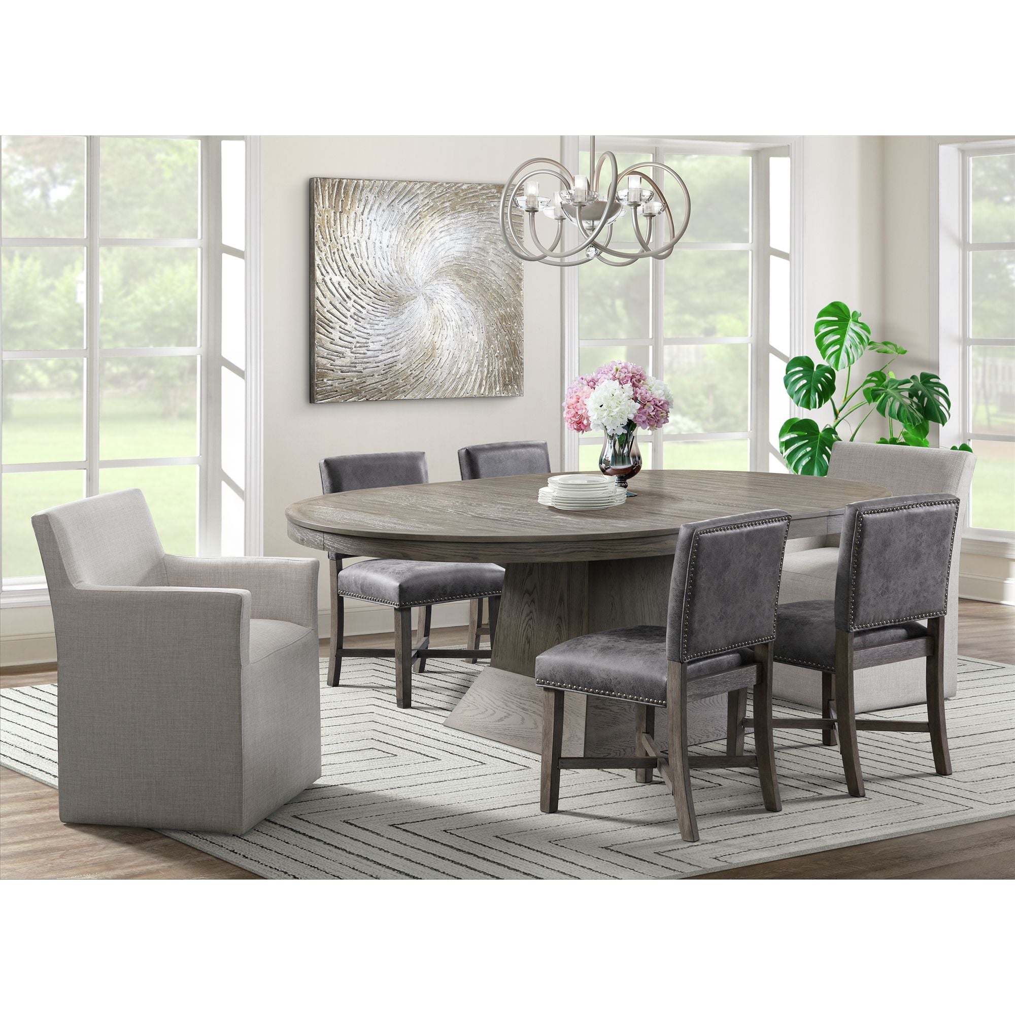 Elements International Collins Dining Arm Chair - Thumbnail 3
