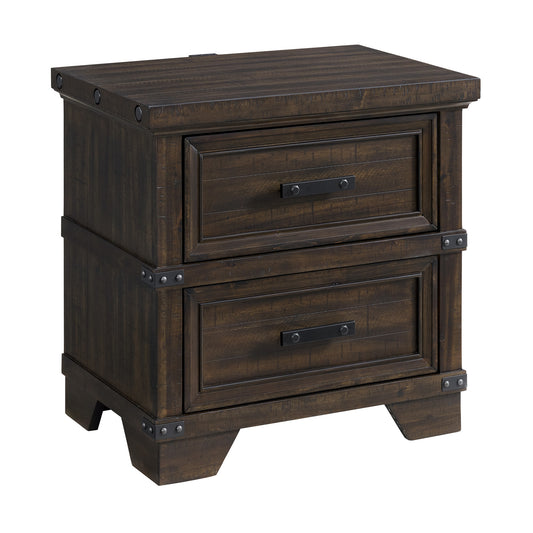 Colorado City 2-Drawer Nightstand with USB in Charcoal