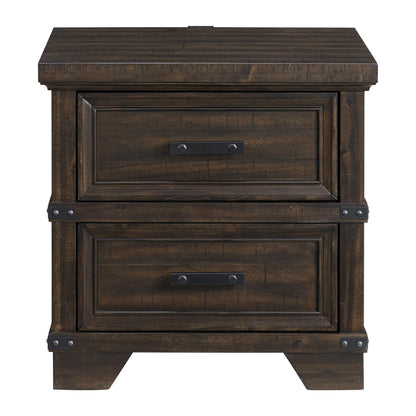 Colorado City 2-Drawer Nightstand with USB in Charcoal