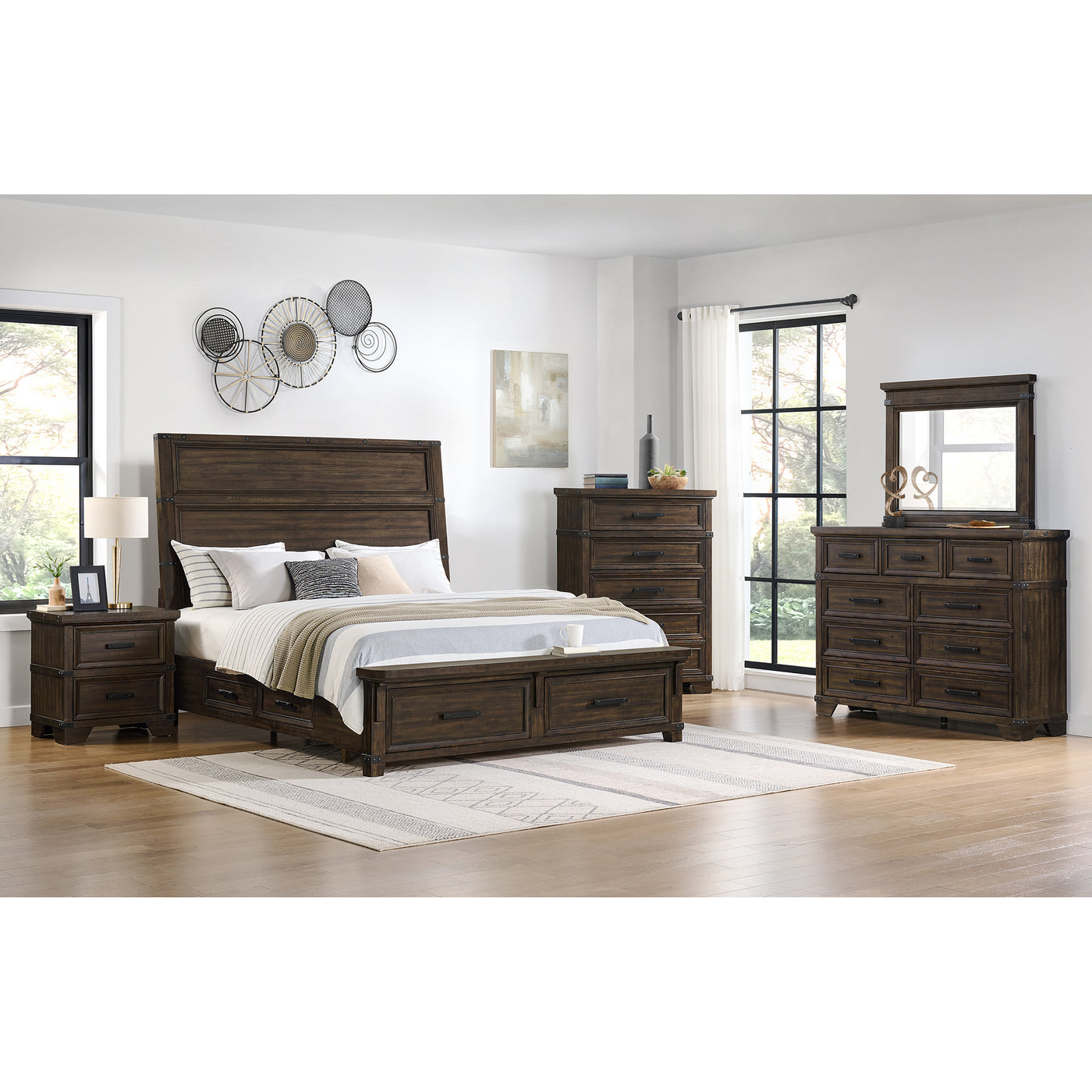 Colorado City Queen Storage 3PC Bedroom Set in Charcoal