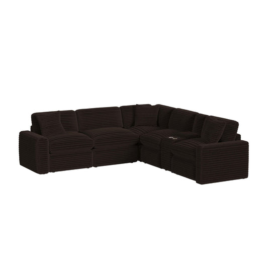 Corsicana 6PC Sectional Set in Masis Espresso