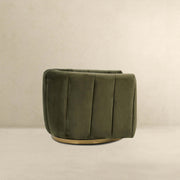 Silla giratoria de terciopelo verde Cosey