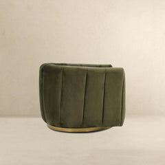 Silla giratoria de terciopelo verde Cosey
