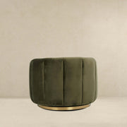 Silla giratoria de terciopelo verde Cosey