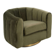 Silla giratoria de terciopelo verde Cosey