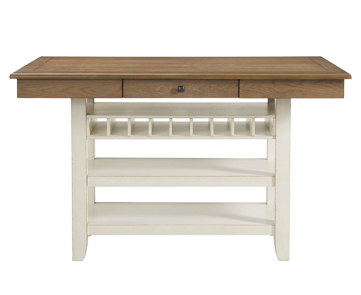 Bellevue Rectangular Counter Table in Walnut and Antique White