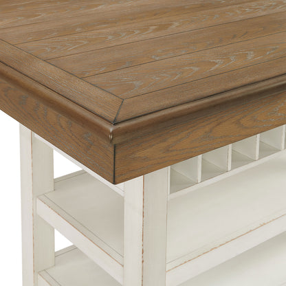 Bellevue Rectangular Counter Table in Walnut and Antique White
