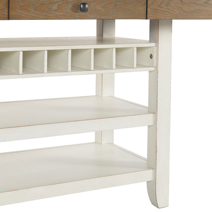 Bellevue Rectangular Counter Table in Walnut and Antique White