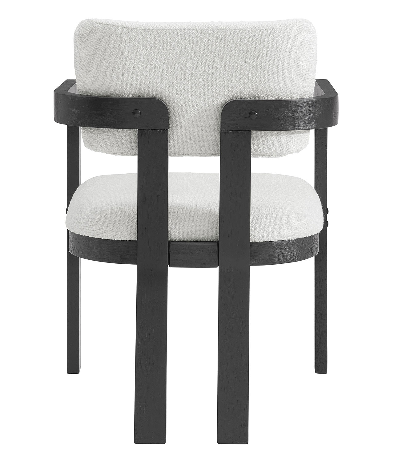 Portland Arm Chair with Snow White Fabric in Black