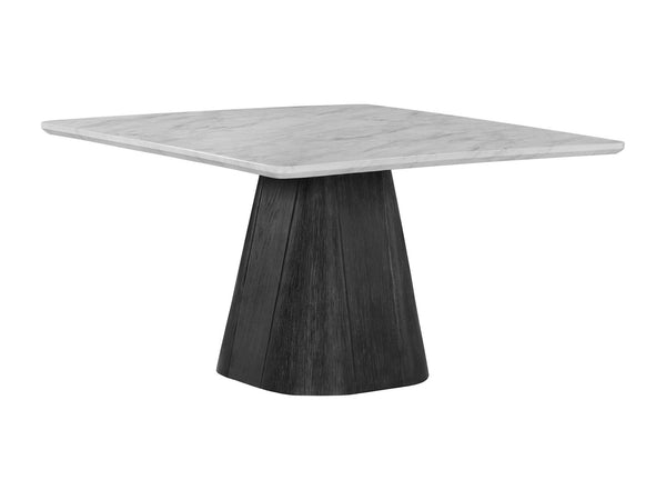 Edison Square Dining Table in White and Black