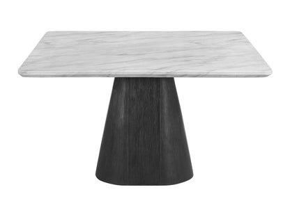 Edison Square Dining Table in White and Black