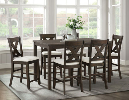 Alvin 60in 7 Piece Counter Height Set in Espresso