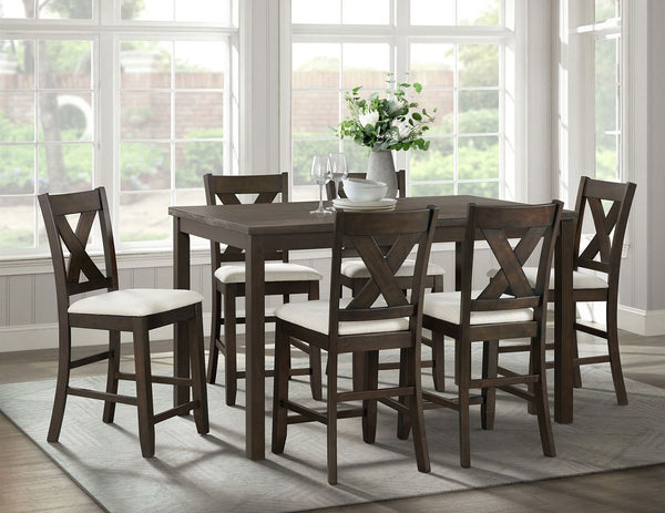 Alvin 60in 7 Piece Counter Height Set in Espresso