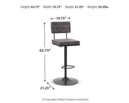 Strumford Tall Swivel Barstool (2/CN)
