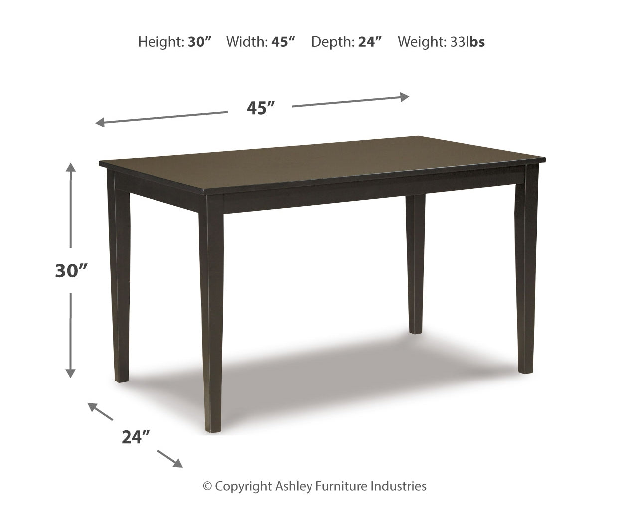 Kimonte Dining Table and 4 Chairs