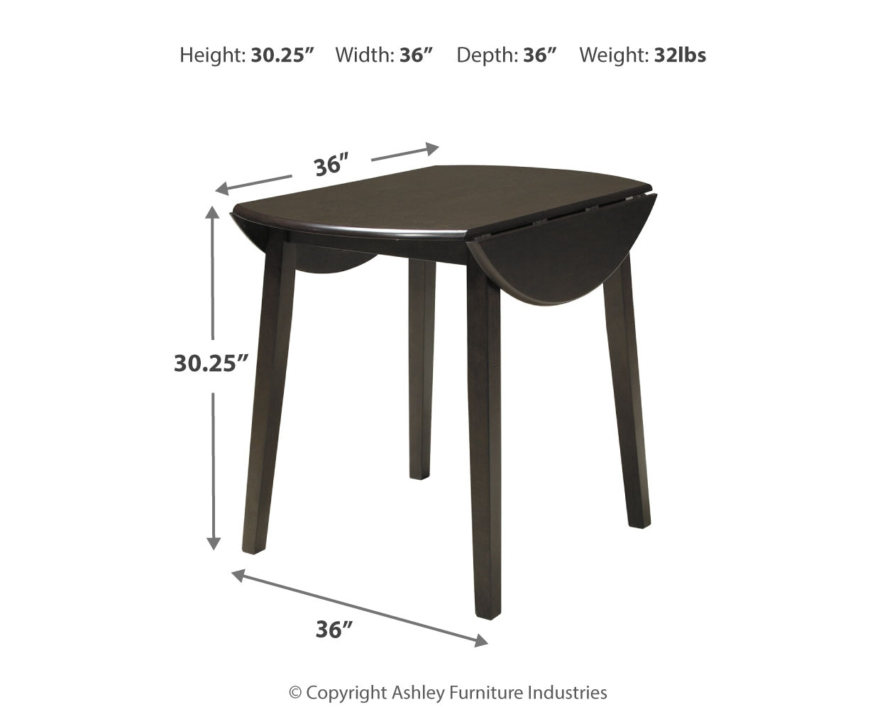 Hammis Round DRM Drop Leaf Table
