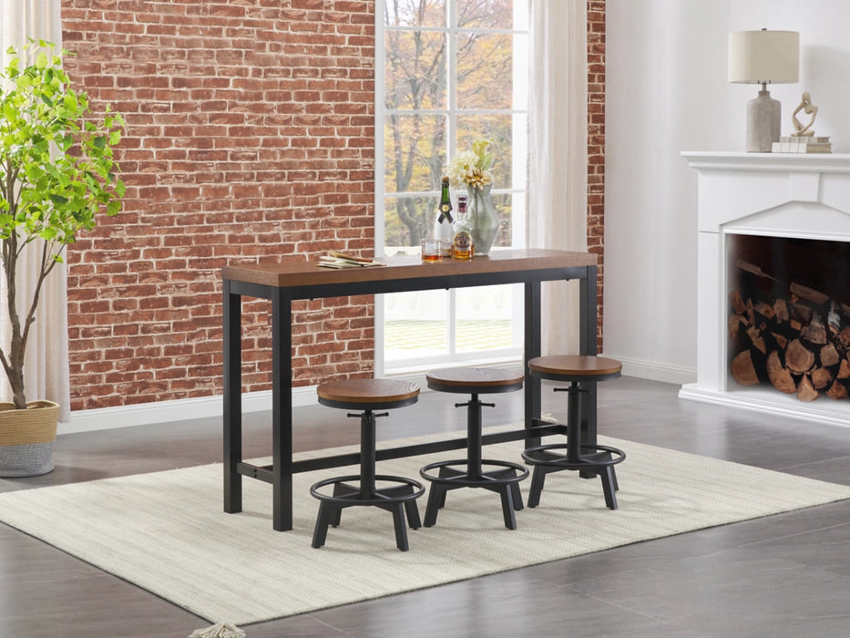 Quinidad Counter Height Dining Table and 3 Bar Stools Set