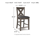 Caitbrook Counter Height Dining Table and 4 Barstools