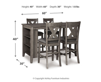 Caitbrook Counter Height Dining Table and 4 Barstools