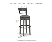 Caitbrook Tall Upholstered Swivel Barstool (1/CN)