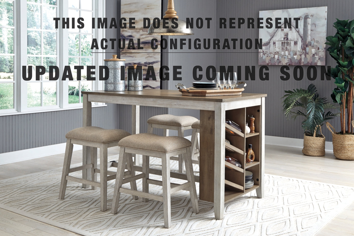 Skempton Counter Height Dining Table and 4 Barstools