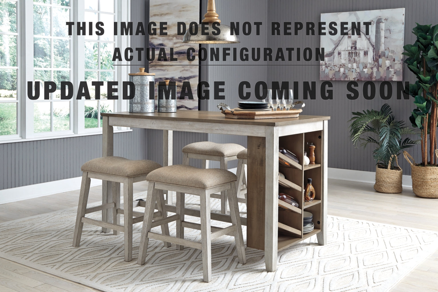 Skempton Counter Height Dining Table and 4 Barstools