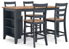 Gesthaven Counter Height Dining Table and 4 Barstools