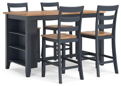 Gesthaven Counter Height Dining Table and 4 Barstools
