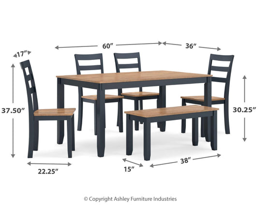 Free 5Pc Accessory Set + Townes Rug + 6Pc Gesthaven Dining Room Package