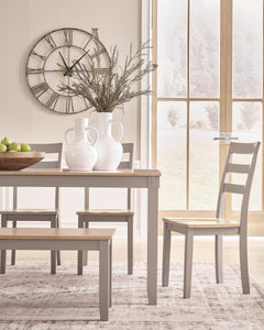 Gesthaven Dining Table and 4 Chairs and Bench (Set of 6)