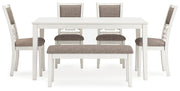 Free 5Pc Accessory Set + Hollis Rug + 6Pc Erinburg Dining Set Package