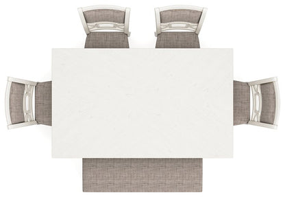 Mesa de comedor Erinberg, 4 sillas y banco (juego de 6)