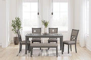 Free 5Pc Accessory Set + Hollis Rug + 6Pc Wrenning Dining Set Package
