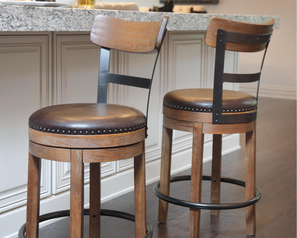 Pinnadel Upholstered Swivel Barstool (Counter Height) (1/CN)