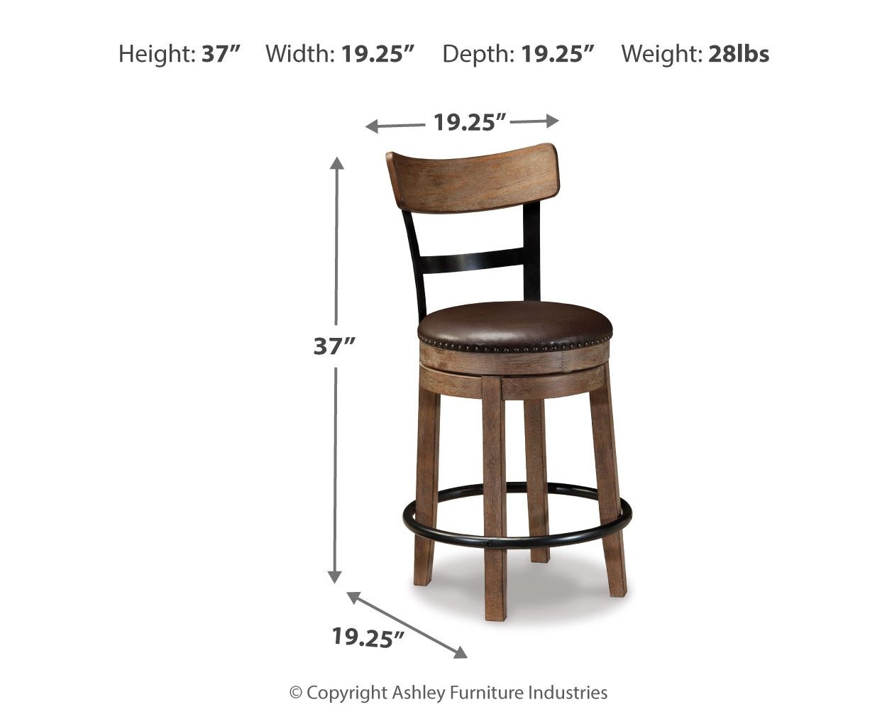 Pinnadel UPH Swivel Barstool (1/CN)