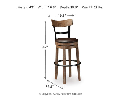 Pinnadel Tall UPH Swivel Barstool(1/CN)