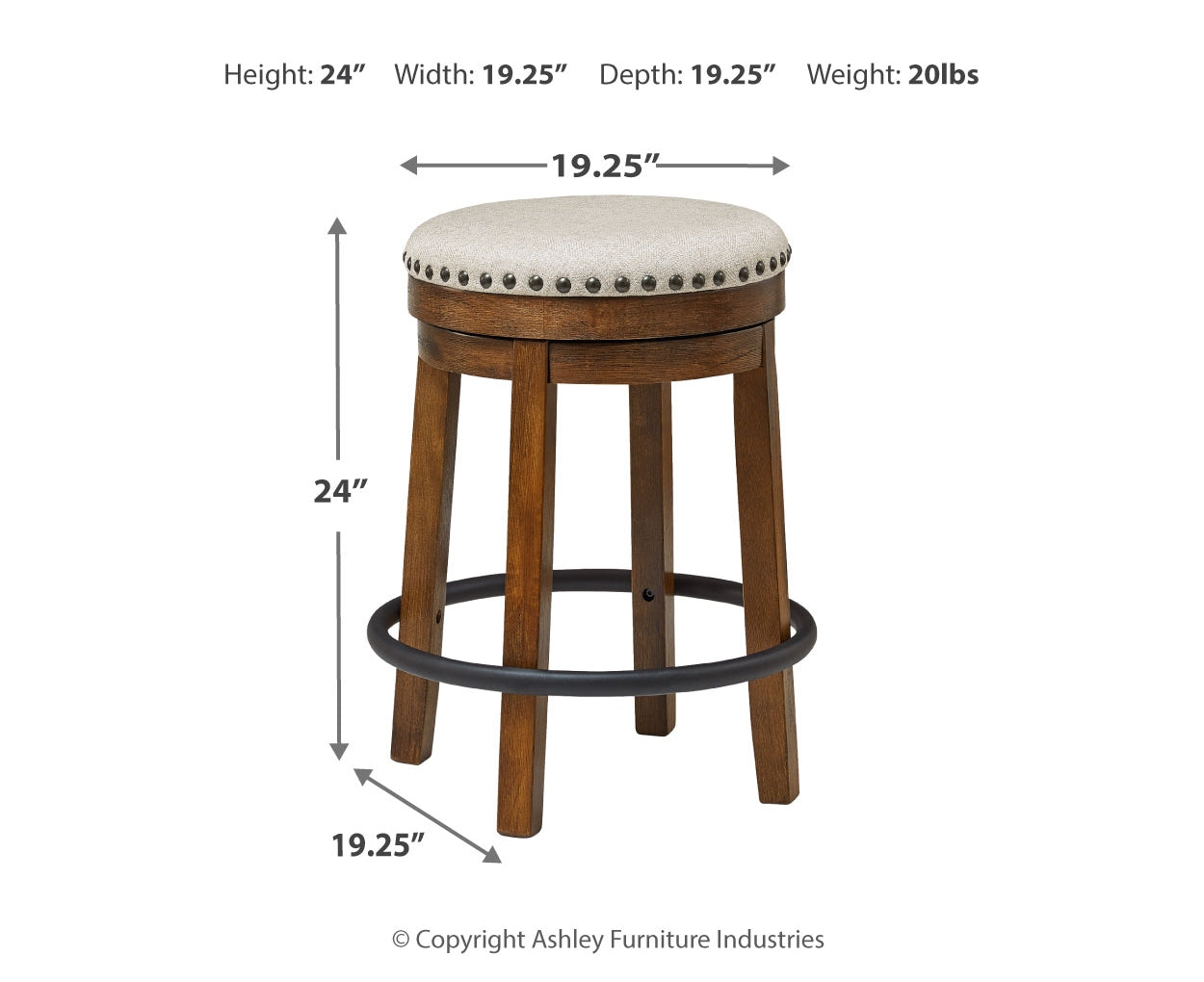 Valebeck UPH Swivel Stool (1/CN)