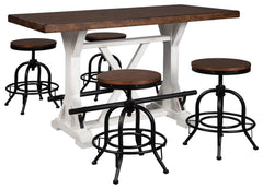 Valebeck Counter Height Dining Table and 4 Barstools