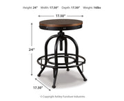 Valebeck Counter Height Dining Table and 4 Barstools