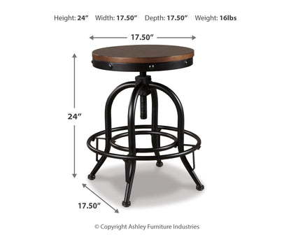 Valebeck Counter Height Dining Table and 4 Barstools