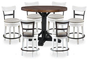 Valebeck Counter Height Dining Table and 6 Barstools