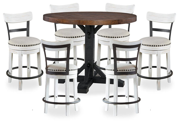 Valebeck Counter Height Dining Table and 6 Barstools